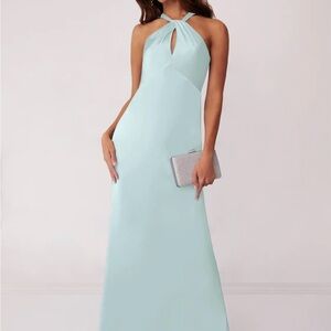 Azazie Sea Glass Halter Dress